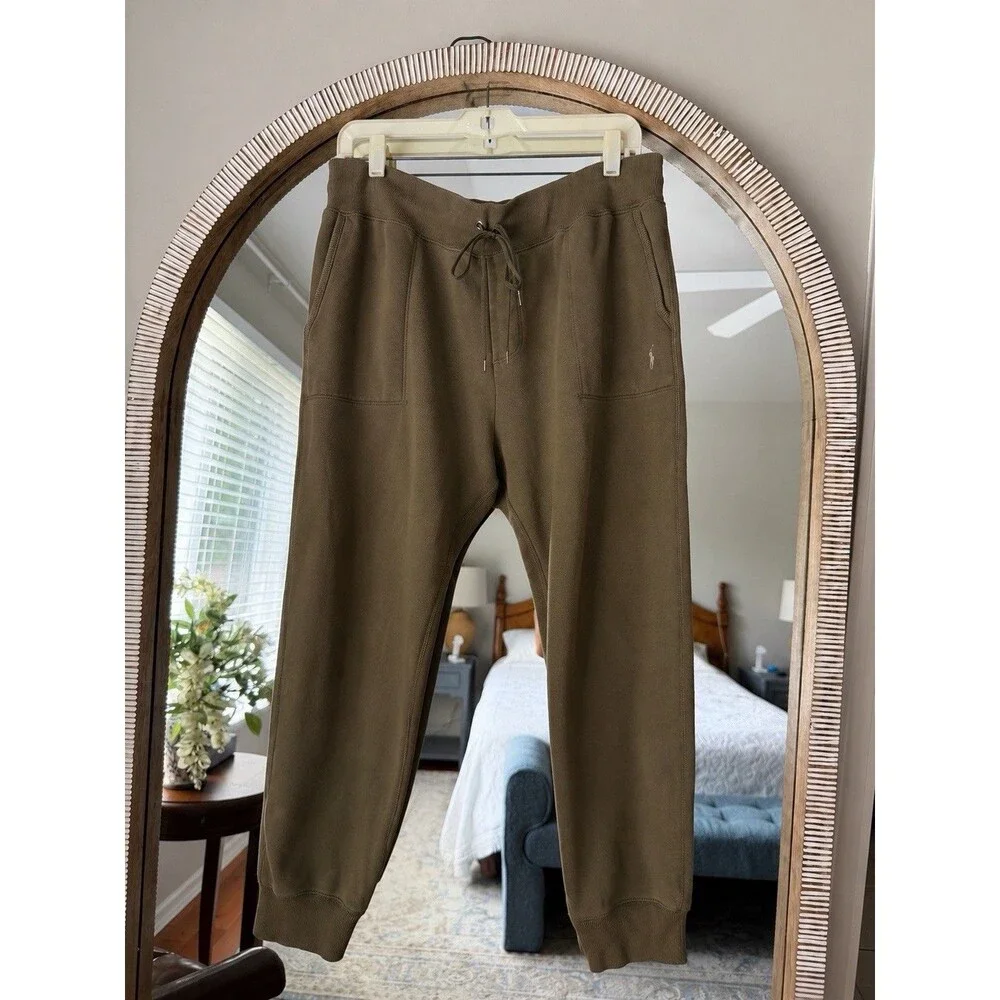 Polo Ralph Lauren Men’s XXL Olive Green Cropped Jogger Sweatpants Cotton blend